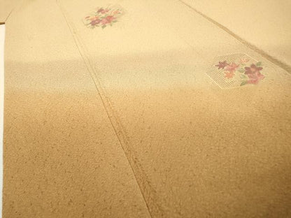 平和屋着物▼中国三大刺繍　スワトウ刺繍　汕頭刺繍　総刺繍　訪問着　亀甲花文　暈し染　正絹　逸品　DABH7249fe