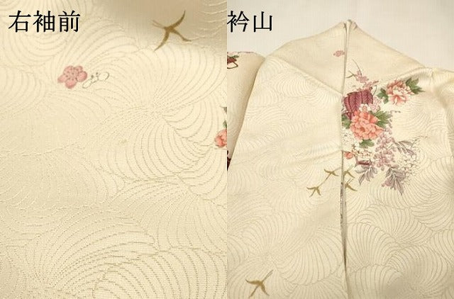 平和屋着物▼上質な小紋　飾花文　金彩　金通し地　やまと誂製　正絹　逸品　DABH7250fe