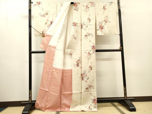 平和屋着物▼上質な小紋　飾花文　金彩　金通し地　やまと誂製　正絹　逸品　DABH7250fe