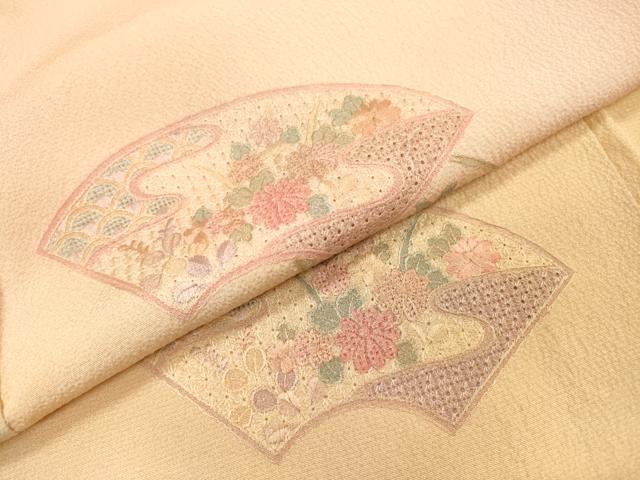 平和屋着物▼中国三大刺繍　スワトウ刺繍　汕頭刺繍　総刺繍　訪問着　地紙花文　暈し染　正絹　逸品　DABH7257fe