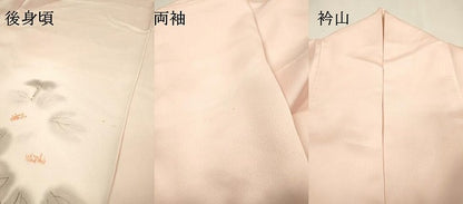 平和屋着物▼訪問着　手描き　枝花　暈し染　正絹　逸品　DABH7261fe