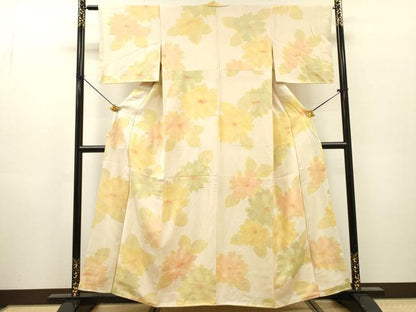 平和屋着物▼上質な小紋　舞花　正絹　逸品　DABH7264fe