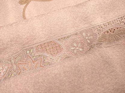 平和屋着物▼中国三大刺繍　スワトウ刺繍　汕頭刺繍　相良刺繍　総刺繍　訪問着　御所車　暈し染　金彩　正絹　逸品　DABH7267fe