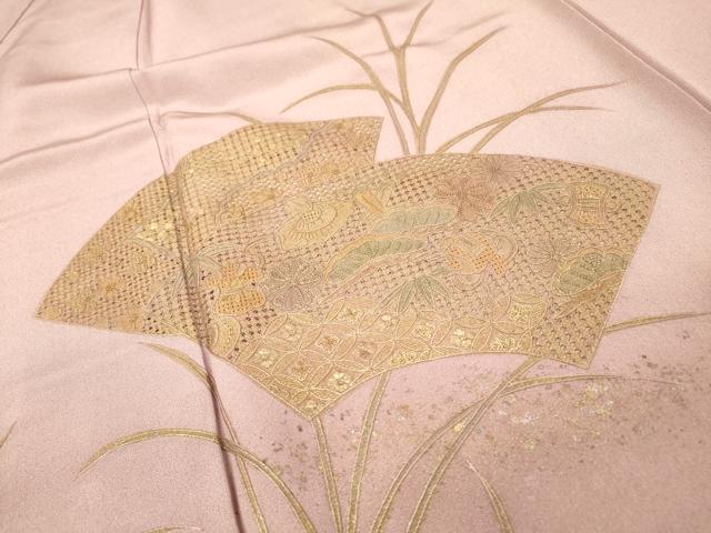 平和屋着物▼中国三大刺繍　スワトウ刺繍　汕頭刺繍　総刺繍　訪問着　流水宝尽くし地紙花文　暈し染　金彩　正絹　逸品　DABH7269fe