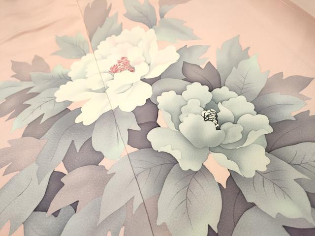 平和屋着物▼訪問着　作家物　手描き　薔薇　暈し染　仮絵羽　正絹　逸品　未使用　DABH7274fe