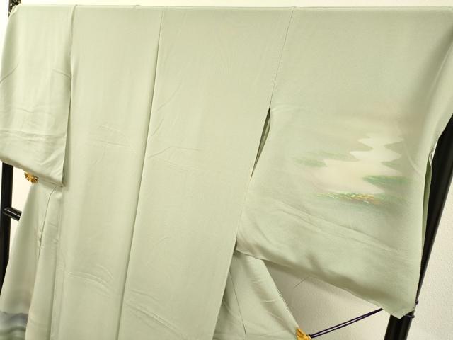 平和屋着物▼訪問着　手描き　風景文　暈し染　仮絵羽　正絹　逸品　未使用　DABH7275fe