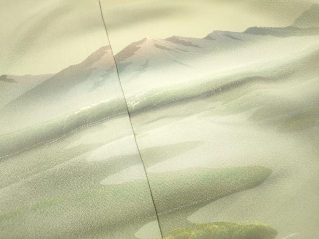 平和屋着物▼訪問着　手描き　風景文　暈し染　仮絵羽　正絹　逸品　未使用　DABH7275fe