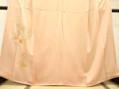 平和屋着物▼中国三大刺繍　相良刺繍　総刺繍　訪問着　地紙重ね椿花文　暈し染　正絹　逸品　DABH7282fe