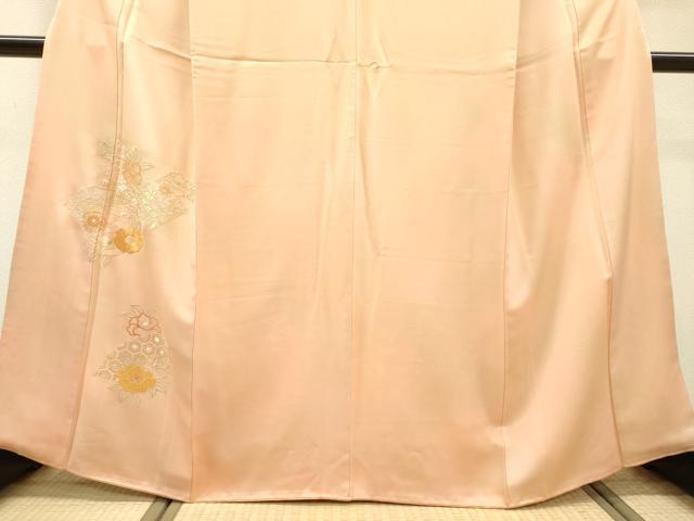 平和屋着物▼中国三大刺繍　相良刺繍　総刺繍　訪問着　地紙重ね椿花文　暈し染　正絹　逸品　DABH7282fe