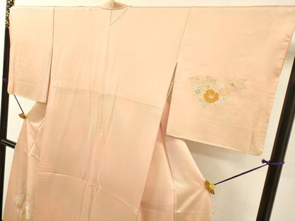 平和屋着物▼中国三大刺繍　相良刺繍　総刺繍　訪問着　地紙重ね椿花文　暈し染　正絹　逸品　DABH7282fe