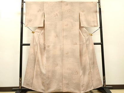 平和屋着物●上質な小紋　地紋起こし　草葉文　暈し染　正絹　逸品　DABH7283fe