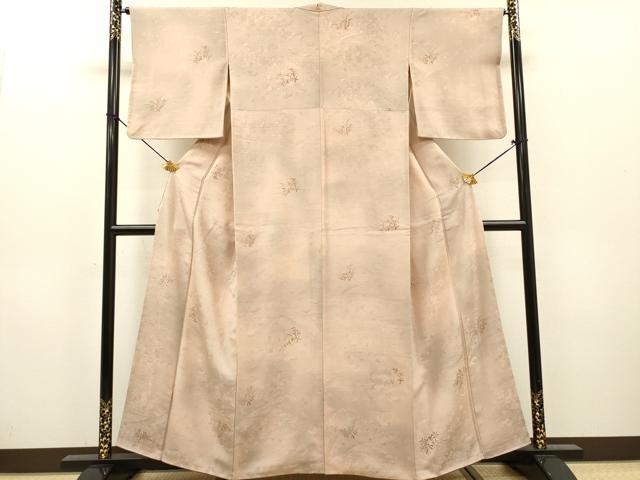 平和屋着物●上質な小紋　地紋起こし　草葉文　暈し染　正絹　逸品　DABH7283fe