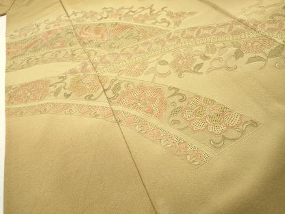 平和屋着物▼中国三大刺繍　スワトウ刺繍　汕頭刺繍　総刺繍　訪問着　鳳凰花唐草文　暈し染　正絹　逸品　DABH7284fe