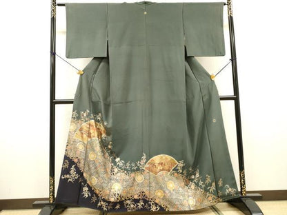 平和屋着物▼TOKI志すい キモノモードオリジナルブランド　色留袖　地紙人物花唐草文　暈し染　金銀彩　正絹　逸品　DABH7294fe