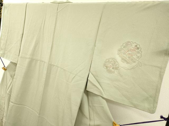 平和屋着物▼中国三大刺繍　スワトウ刺繍　汕頭刺繍　総刺繍　訪問着　几帳雪輪飛鶴花文　暈し染　正絹　逸品　DABH7297fe