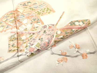 平和屋着物▼訪問着　総刺繍　籬花文　暈し染　正絹　逸品　DABH7299fe