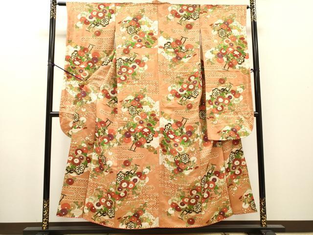 平和屋着物▼豪華振袖　花車　金彩　金通し地　正絹　逸品　DABH7300fe