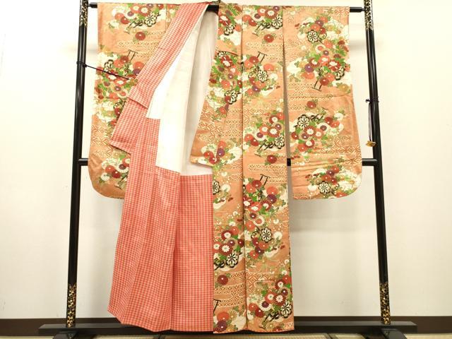 平和屋着物▼豪華振袖　花車　金彩　金通し地　正絹　逸品　DABH7300fe