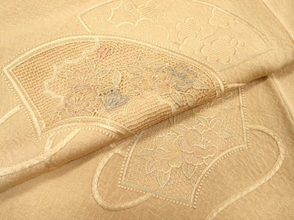 平和屋着物▼中国三大刺繍　スワトウ刺繍　汕頭刺繍　総刺繍　色留袖　地紙花文　正絹　逸品　DABH7314fe