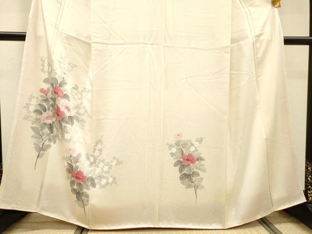 平和屋着物▼訪問着　手描き　枝花　正絹　逸品　DABH7316fe