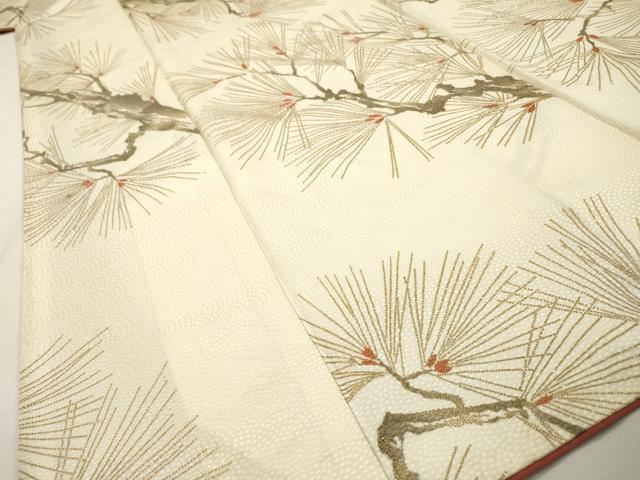 平和屋着物▼上質な小紋　松　金彩　正絹　逸品　DABH7317fe