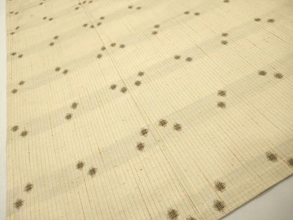 平和屋着物▽上質な紬　単衣　丸文　正絹　逸品　DABH7319fe