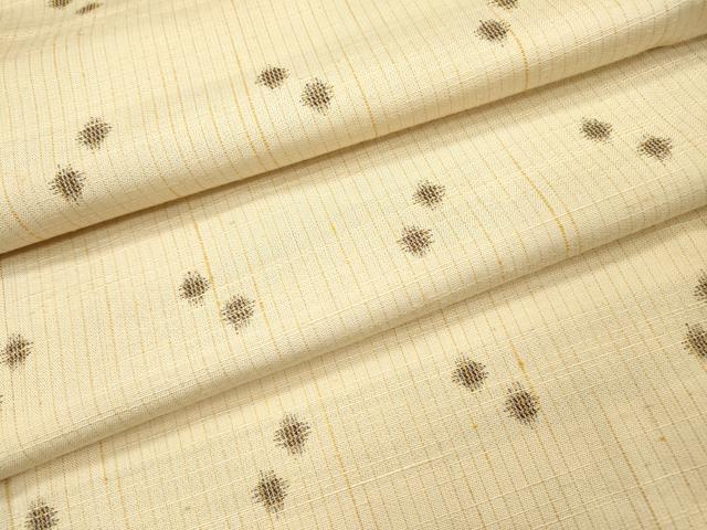 平和屋着物▽上質な紬　単衣　丸文　正絹　逸品　DABH7319fe