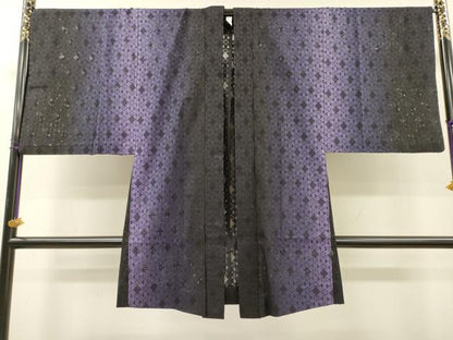 平和屋着物▽男性　羽織　スリーシーズン　春夏秋　塵除け　草花　正絹　逸品　DABH7326fe