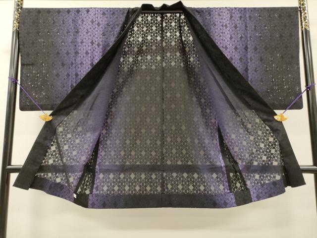 平和屋着物▽男性　羽織　スリーシーズン　春夏秋　塵除け　草花　正絹　逸品　DABH7326fe