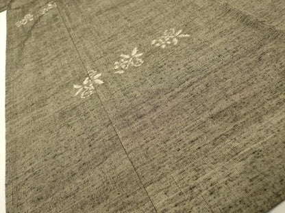 平和屋着物▽渡辺徹　紬　単衣　松煙染　江戸絵巻　証紙付き　正絹　逸品　DABH7342fe