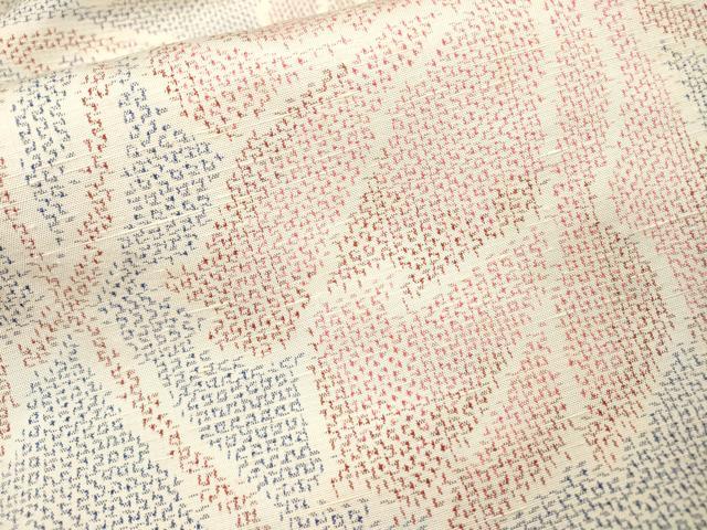 平和屋着物▽上質な紬　単衣　蔦の葉文　正絹　逸品　DABH7343fe