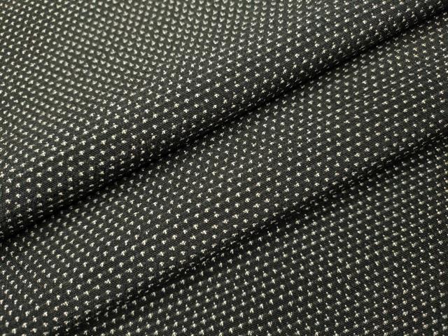 平和屋着物▽本塩沢　単衣　蚊絣　黒地　ロング丈　正絹　逸品　DABH7344fe