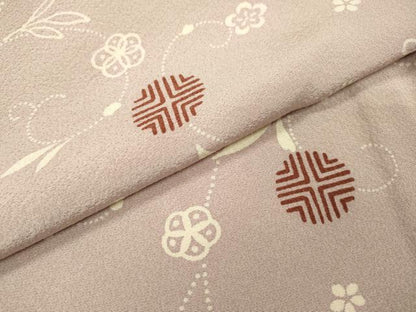 平和屋着物▽上質な小紋　単衣　花唐草文　正絹　逸品　DABH7345fe