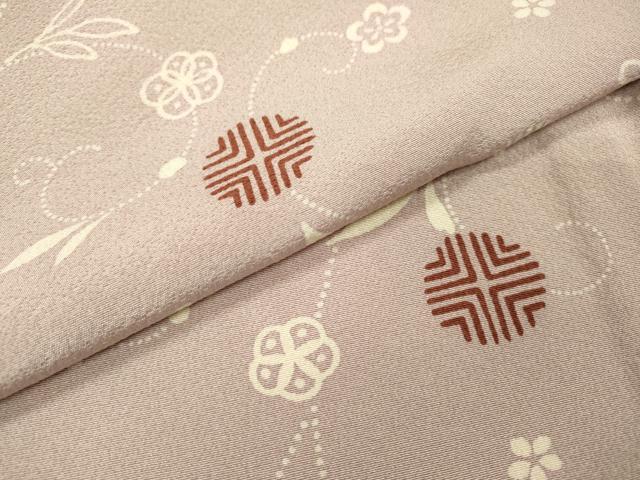 平和屋着物▽上質な小紋　単衣　花唐草文　正絹　逸品　DABH7345fe