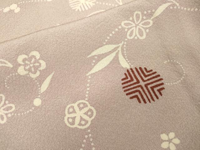 平和屋着物▽上質な小紋　単衣　花唐草文　正絹　逸品　DABH7345fe