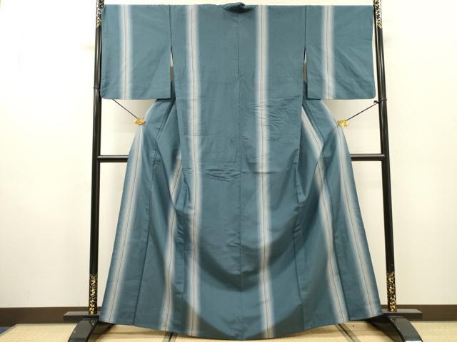 平和屋着物▽上質な紬　単衣　間道　正絹　逸品　DABH7348fe