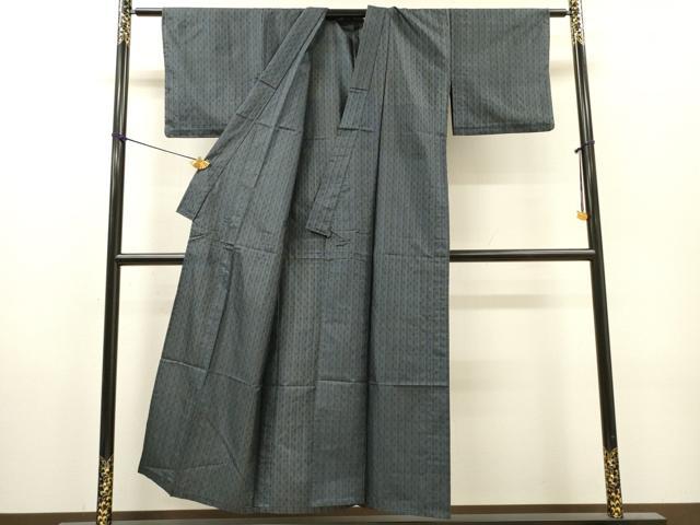 平和屋着物▽本場大島紬　単衣　割り込み絣　間道　正絹　逸品　DABH7351fe