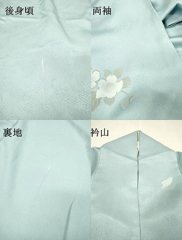 平和屋着物▽訪問着　単衣　枝花　暈し染　金銀彩　洗える着物　DABH7356fe