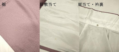 平和屋着物▽上質な色無地　単衣　紋意匠　浅紫色　正絹　逸品　DABH7364fe