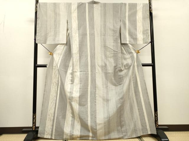 平和屋着物▽結城紬　奥順　はたおり娘　単衣　80亀甲　変わり間道　やまと金ラベル　正絹　逸品　DABH7367fe
