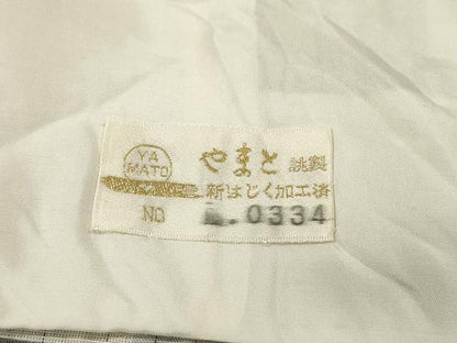 平和屋着物▽結城紬　奥順　はたおり娘　単衣　80亀甲　変わり間道　やまと金ラベル　正絹　逸品　DABH7367fe