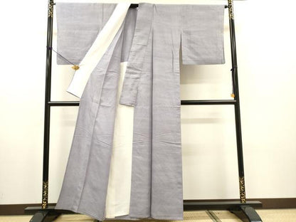平和屋着物▽上質な紬　単衣　霞文　正絹　逸品　DABH7368fe