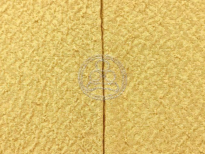 平和屋着物▼中国三大刺繍　スワトウ刺繍　汕頭刺繍　総刺繍　無地絵羽訪問着　扇面花文　芥子色　正絹　逸品　DABH7374fe