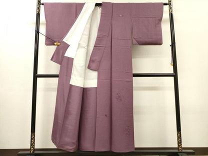 平和屋着物▼中国三大刺繍　スワトウ刺繍　汕頭刺繍　総刺繍　無地絵羽訪問着　花車文　二藍色　正絹　逸品　DABH7376fe