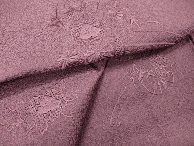 平和屋着物▼中国三大刺繍　スワトウ刺繍　汕頭刺繍　総刺繍　無地絵羽訪問着　花車文　二藍色　正絹　逸品　DABH7376fe