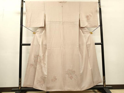 平和屋着物▼中国三大刺繍　スワトウ刺繍　汕頭刺繍　相良刺繍　総刺繍　訪問着　御所車花文　正絹　逸品　DABH7377fe
