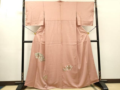 平和屋着物▼豪華色留袖　総刺繍　御所車花文　正絹　逸品　DABH7379fe