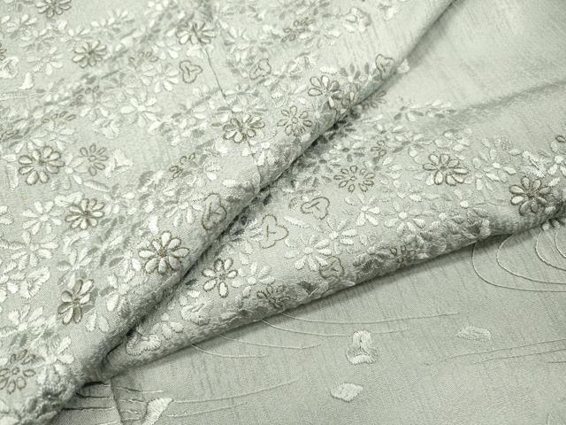 平和屋着物●訪問着　総刺繍　流水花文　金糸　ロング丈　正絹　逸品　DABH7381fe