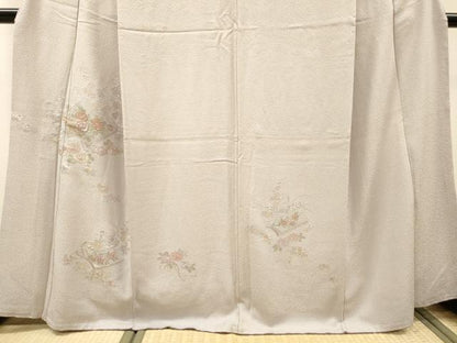 平和屋着物▼中国三大刺繍　スワトウ刺繍　汕頭刺繍　相良刺繍　総刺繍　訪問着　冊子花文　金糸　正絹　逸品　DABH7383fe