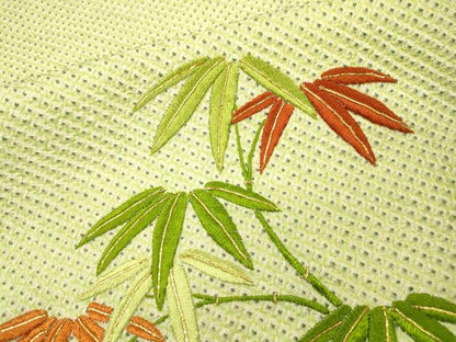 平和屋着物▼訪問着　総絞り　刺繍　笹菊花文　金糸　正絹　逸品　DABH7384fe